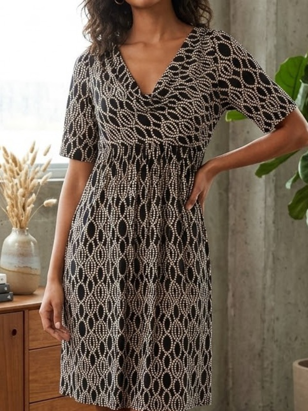 Tiana B. Draped Neck Dress